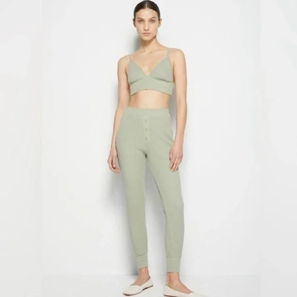 JONATHAN SIMKHAI Juliette Waffle Bralette In Willow - Picture 2 of 5